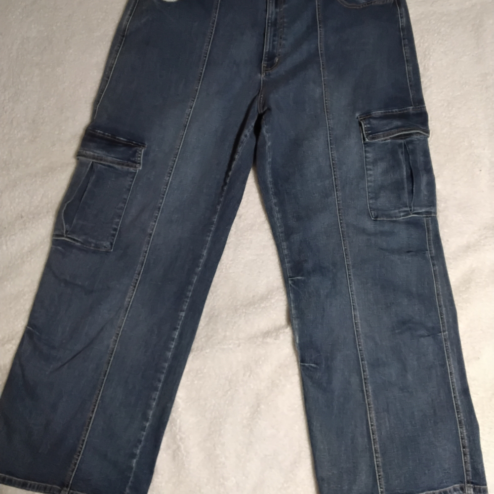 Fashion Nova Blue Cargo Jeans